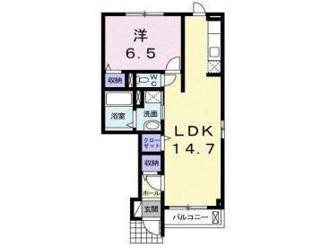 グランSフィールド III(1LDK/1階)の間取り写真