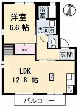 シエル・エトワールB棟(1LDK/1階)の間取り写真