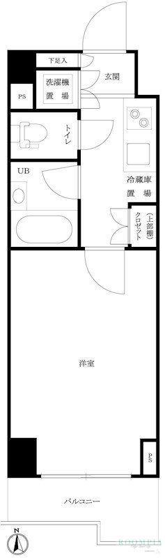 ルーブル西早稲田弐番館(1K/7階)の間取り写真