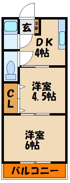 M松の内(2DK/1階)の間取り写真