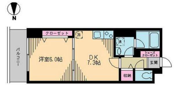 クレドラテース白河(1DK/4階)の間取り写真