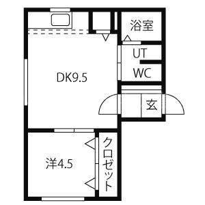 タカラノースデュオ(1LDK/4階)の間取り写真