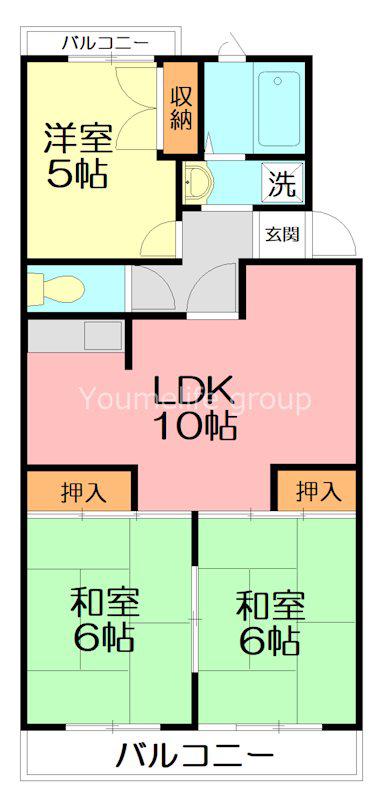 サンパレス湘南III(3LDK/2階)の間取り写真