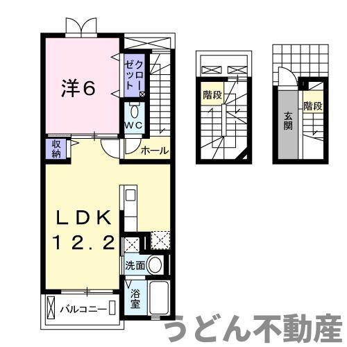 エルベッタ城東(1LDK/3階)の間取り写真