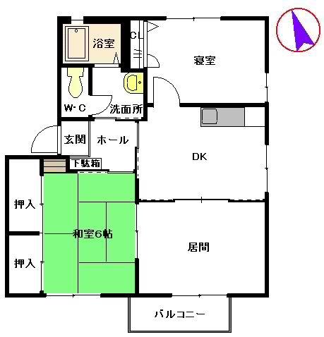 シャーメゾン昴 C棟(3DK/2階)の間取り写真