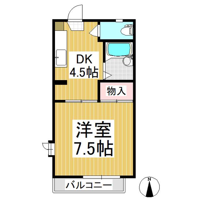 レーベン吉田(1DK/1階)の間取り写真