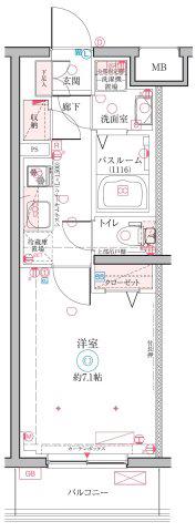 クレヴィスタ大塚(1K/2階)の間取り写真