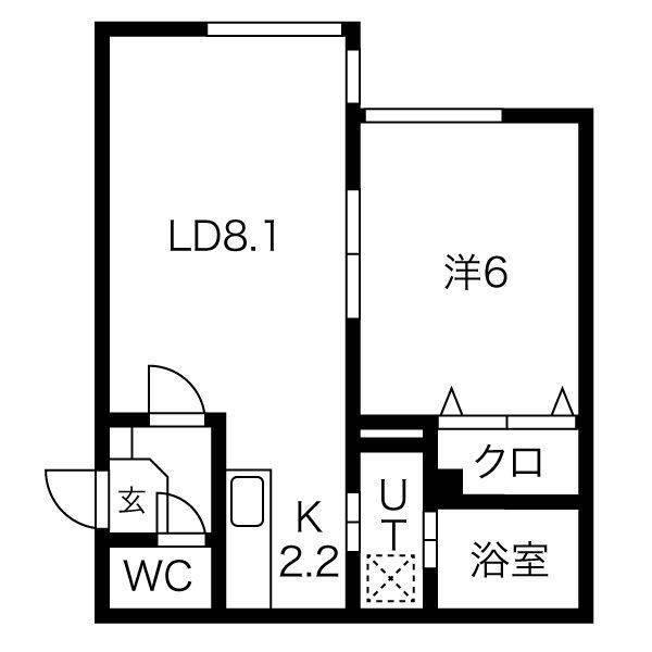 プチフォーレ(1LDK/1階)の間取り写真
