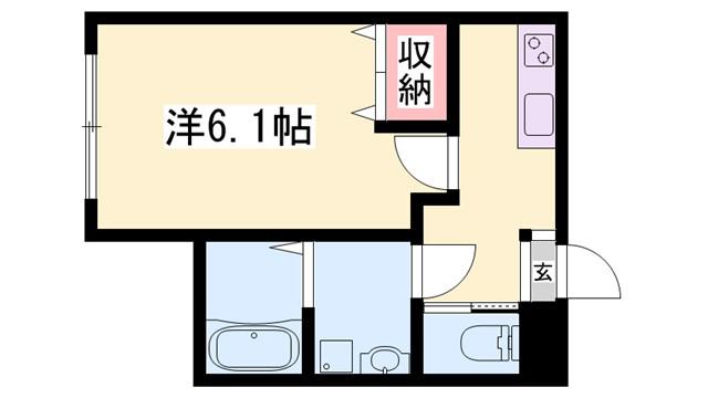 高砂市伊保港町アパート(1K/2階)の間取り写真