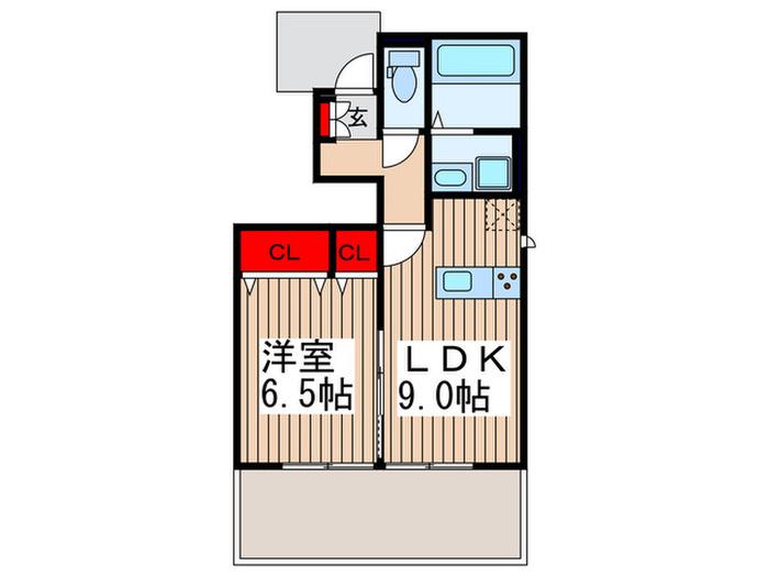 プランドール(1LDK/1階)の間取り写真