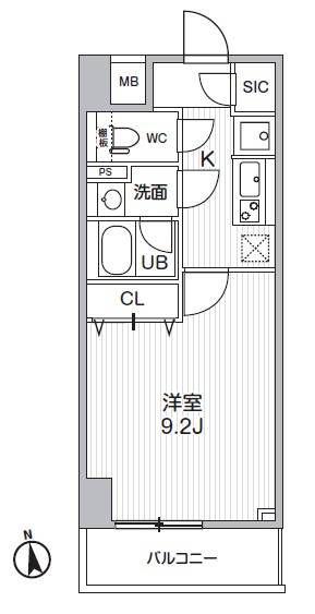 HF曳舟レジデンス(1K/2階)の間取り写真