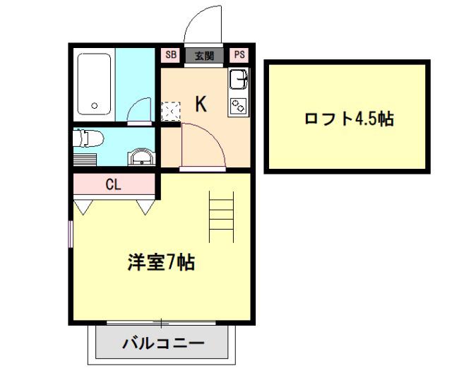 レオン三原(1K/1階)の間取り写真