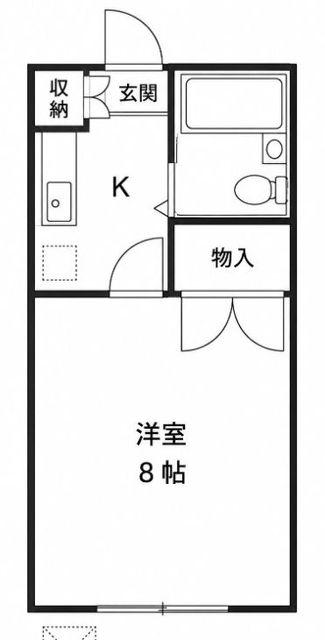 クロノス長沼(1K/2階)の間取り写真