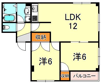 AMMENITY M(2LDK/4階)の間取り写真