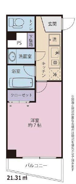 CUBES(1K/4階)の間取り写真