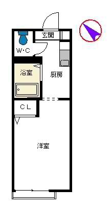 エスペラント(1K/2階)の間取り写真