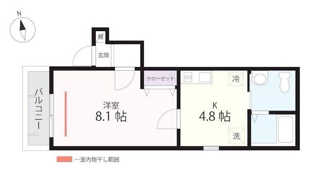 QUIET CRAB HOUSE 弘明寺(1K/3階)の間取り写真
