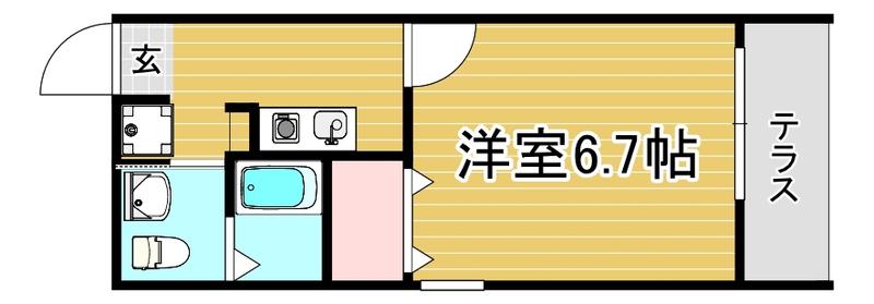 CASAMENTOCHINO(1K/1階)の間取り写真