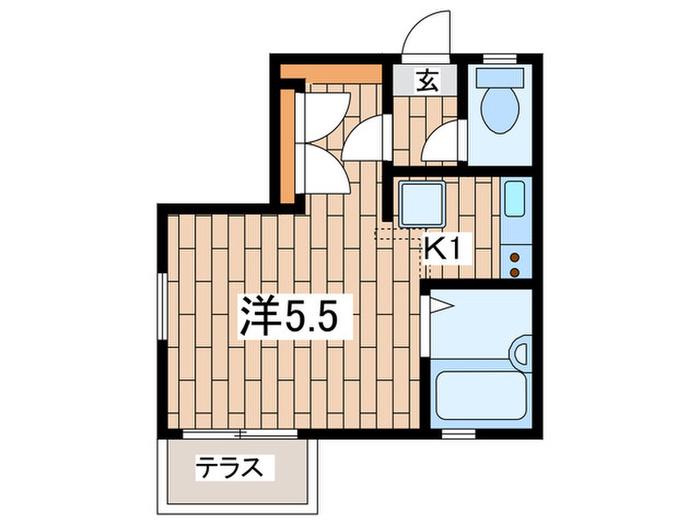 ダイユ-11番館(1K/1階)の間取り写真