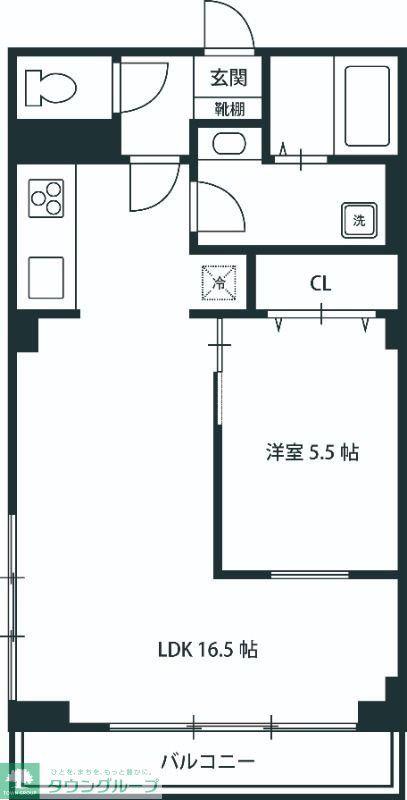 日生小金井マンション(1LDK/2階)の間取り写真