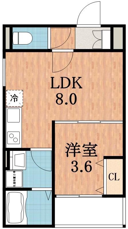 D PORTA BIJOU(1LDK/3階)の間取り写真
