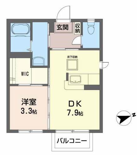 エクセル・II(1DK/1階)の間取り写真