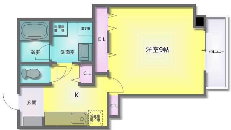 グラウディオ友井(1K/7階)の間取り写真