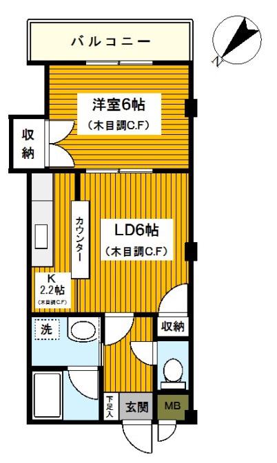 パレス南光(1LDK/3階)の間取り写真