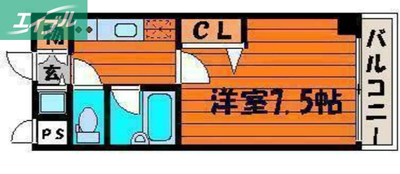 アドバンシティ岡山ステーション(1K/4階)の間取り写真