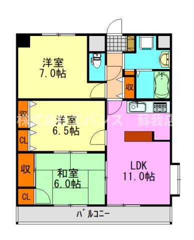 ロイヤルクレストOG(3LDK/7階)の間取り写真