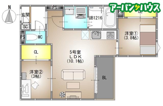 REGALEST 今(2LDK/1階)の間取り写真