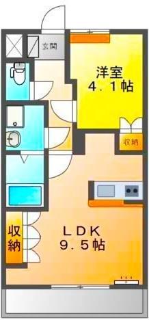 ローズガーデン長塚II(1LDK/1階)の間取り写真