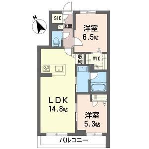 RAFFINE(2LDK/3階)の間取り写真