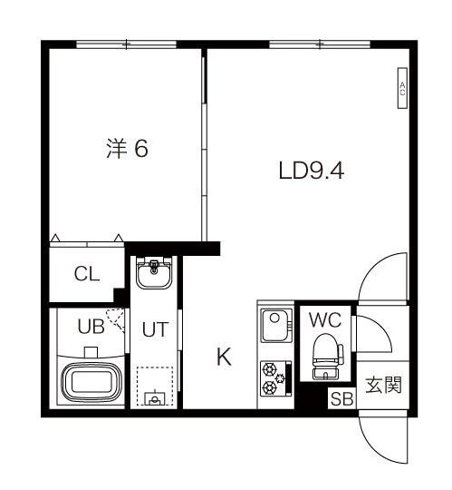 ロアジ栄通(1LDK/4階)の間取り写真