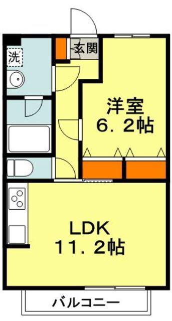 GRIDDER(1LDK/2階)の間取り写真