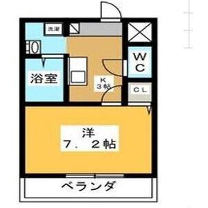 木曽川ハイツ(1K/2階)の間取り写真