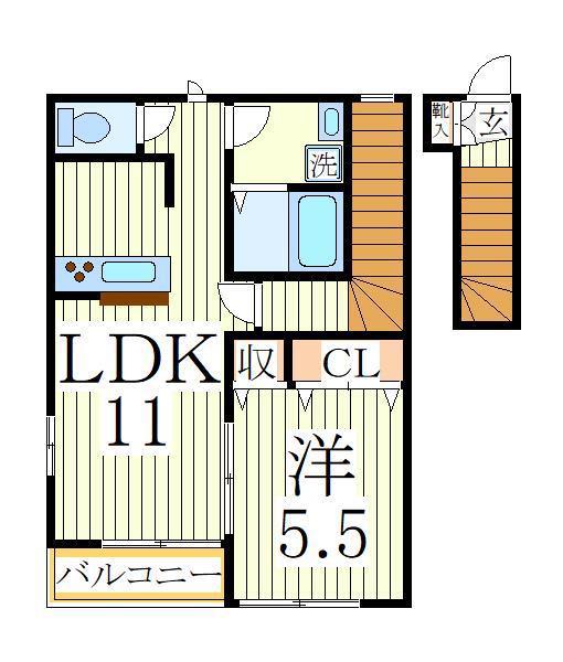シャンボール(1LDK/1階)の間取り写真