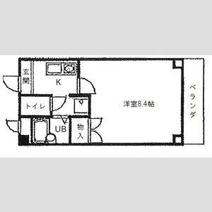 クレセント元八事(1K/1階)の間取り写真