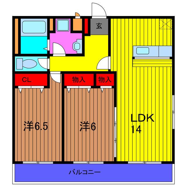 モアヴェレーナ(2LDK/3階)の間取り写真