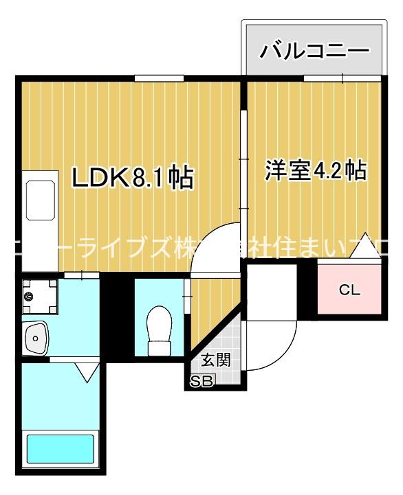 リックス大和田駅前(1LDK/4階)の間取り写真