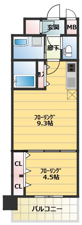 スプランディッドVIII(1LDK/5階)の間取り写真