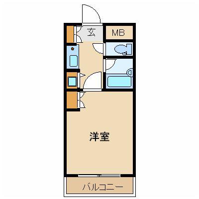 朝日プラザ五橋東(ワンルーム/2階)の間取り写真