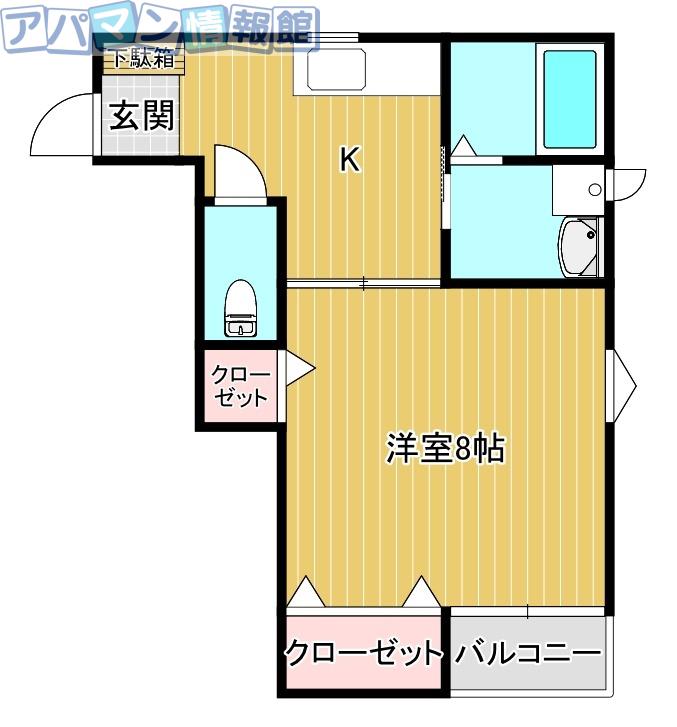 エスパシオ(1K/2階)の間取り写真