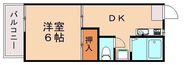コーポ武内(1DK/1階)の間取り写真