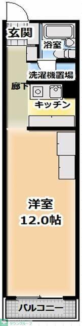 ヒルサイドテラス(ワンルーム/3階)の間取り写真