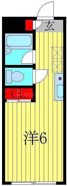第一天王台 C棟(ワンルーム/1階)の間取り写真