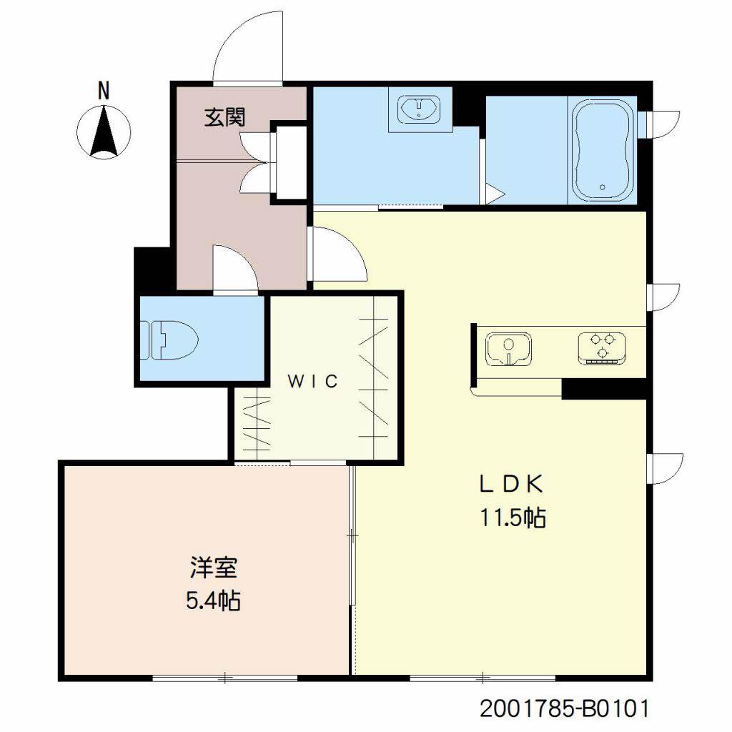 シャーメゾン国分B(1LDK/1階)の間取り写真
