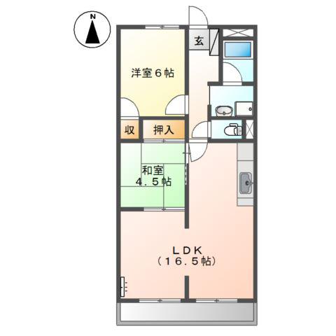 BELLPHA21(2LDK/1階)の間取り写真