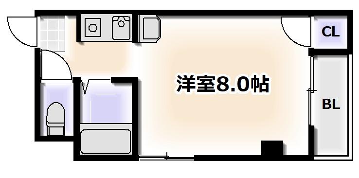 ロイヤルハイム(1K/1階)の間取り写真