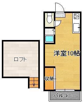 ルーブル医生ヶ丘(1K/1階)の間取り写真